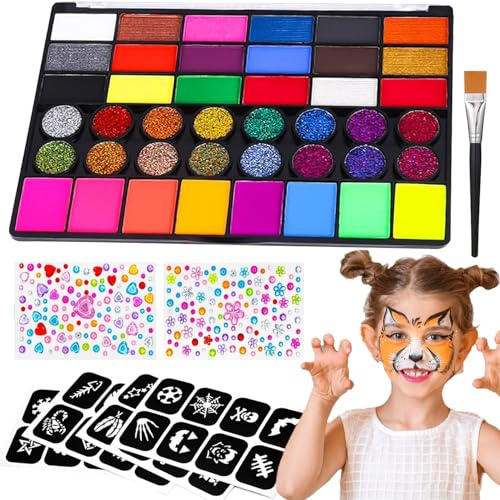 Body Painting, 42 Colori Face Painting, Truccabimbi Kit, Trucca Bimbi, Colori Truccabimbi Kit Anallergici Atossici, Colori Body Painting, Face Painting Bambini, per Bambini e Adulti, Halloween