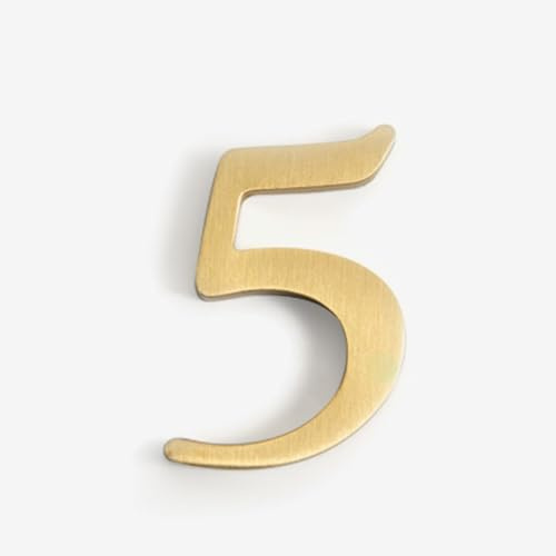 Adesivi Con Numeri Civici Autoadesivi 2/2,5 Pollici, In Metallo Moderno, Ottone, Numero Per Porta, Segno Dorato Per Cassetta Postale, Per Appartamento, Esterno, Caffè Decorativo, Ufficio(5,2In)