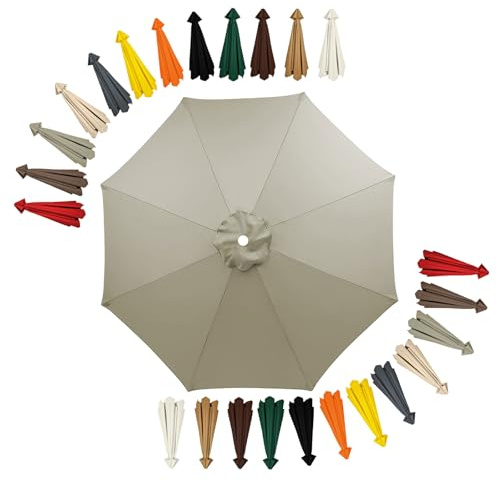 4.0m Parasol Replacement Canopy 8 Rib AntiUltraviolet Sunshade Fabric Durable Outdoor Umbrella Cover for Patio Garden Beach WaterResistant UV Protection