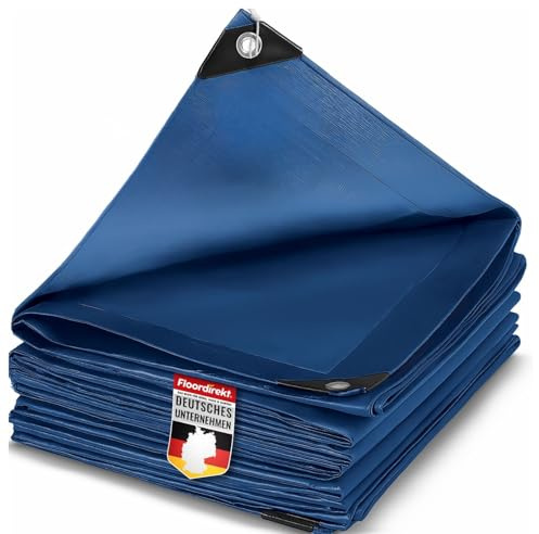 etm Telone di copertura, 240 g/m², impermeabile, 2 x 3 m, blu, multiuso per la protezione dalle intemperie, ideale per il giardino, resistente ai raggi UV, rivestito su entrambi i lati, impermeabile e
