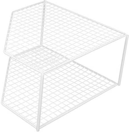 ERINGOGO Organizer Pentole Angolare in Verniciato Antiruggine Mensola da Appoggio Compatta per Cucina e Bagno Salvaspazio con Design Angolo Arrotondato e Bordi Lisci per Riporre Padelle e