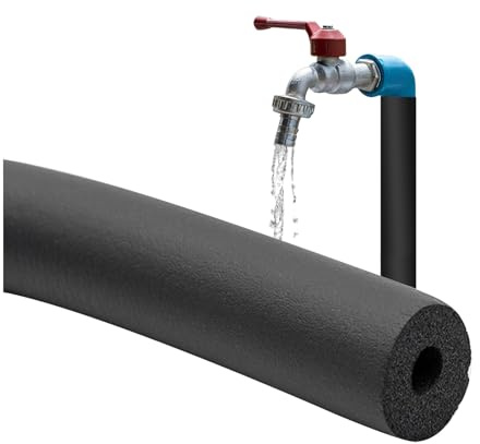 1.8M Long Black Foam Pipe Insulation Roll, 16mm Diameter Fit, 15mm Thick Lagging Wrap Roll Covers for Industrial Covers, Copper Pipe, Plumbers DIY