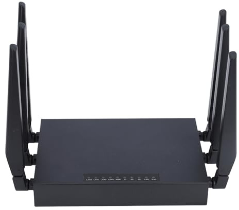HUSHUI Router WiFi 6 CPE 5G, Banda 1201Mbps 5GHz Banda 574Mbps 2,4GHz con 8 Antenne Ad Alto Guadagno e Slot per Scheda SIM, per L'Asia Centrale (Spina europea)