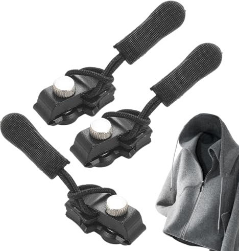 Recambio Corredera Cremallera - Juego 3 Piezas Tirador Universal | Correderas Metálicas de Alta Resistencia para Reparación de Cremalleras - para Botas Maletas Mochilas Tiendas de