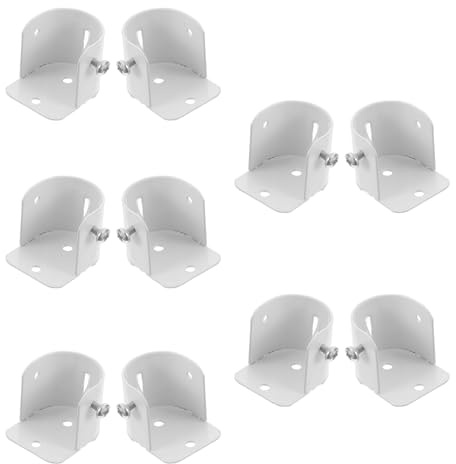Amosfun Soportes de Brida de Acero Inoxidable para Barra de Armario y Cortina de Ducha, Soporte de Varilla Colgante 10 Piezas, Diámetro 1,02-1,14 Pulgadas, Acabado Pulido Claro, Uso