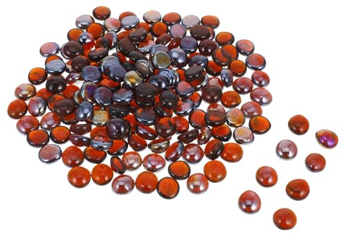 Ciieeo Cuentas de Vidrio para Chimenea 16-19mm, Bolas Decorativas Resistentes al Fuego 1kg, Piedras para Fogatas y Acuarios, Decoración para Braseros y Proyectos de Bricolaje