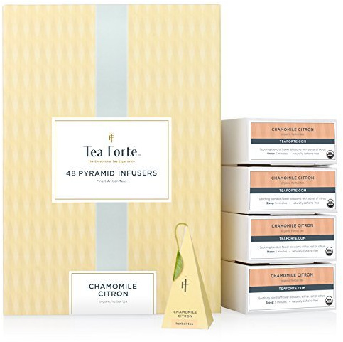TEA Fortè CHAMOMILE CITRON 48 Piramidi in scatola Tisana camomilla scorza arancia vaniglia