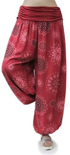 Gloop Pantalons décontractés XXL Sarouel légers pour Femmes Pantalons décontractés Pantalons d'été avec Beaucoup de Motifs 13024