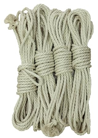 Seilprofi - Shibariseil Bondageseil Hanfseil, naturfarben, 5,5 mm, 4X 8 m - fesselfertig