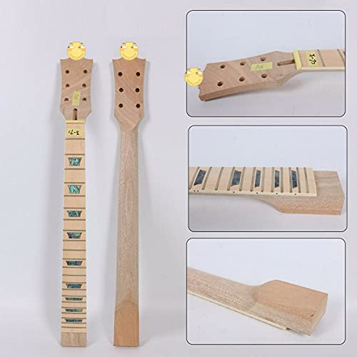 Gitarrenhals 22 Bünde, 62,9 cm, SG Setin Heel Ahorn-Griffbrett Mahagoni Holz Trapez-Einlage DIY Gitarre Projekt