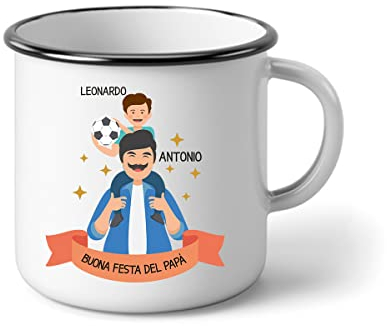 bubbleshirt Tazza in alluminio Papà PERSONALIZZABILE Buona Festa del Papà Regalo Papà