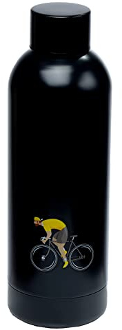 Puckator Cycle Works - Stainless Steel Water Bottle - Cold For 24h And Hot For 12h - Metal Water Bottles With Bicycle Design - Double Walled Modern Thermos Flask - Bpa Free - 530 ml