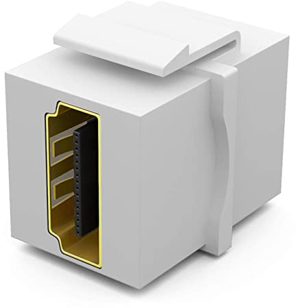 HB-DIGITAL Keystone Modul Mit HDMI-2.0 Buchse | Multimedia-Keystone für Patchpanel Halterung Verbinder Adapter Kupplung Plug-&-Play Weiß