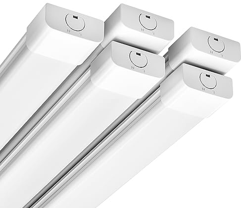 Anten 5stk Feuchtraumleuchte LED 150cm, 45W 4950LM LED Neonröhre, Kalteweiß 6000K Feuchtraumlampe, IP65 Wasserfest Wannenleuchte, Werkstattlampe, Kellerleuchte, Deckenleuchte für Büros Lager Garage