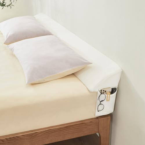 Voctriam Bed Wedge Gap Filler Twin (39x 8x 6) Wedge Pillow for Headboard Gap 0-8 Mattress Gap Filler Pillow to Fill The Gap Between Mattress and Wall with 2 Side Large Pockets