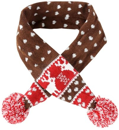 Winterschal für Hunde, Schal für Hunde | Rentier-Bommel Halswärmer für Haustiere | Flauschiger Halswärmer für Katzen, passend zum Weihnachtspullover für Hunde
