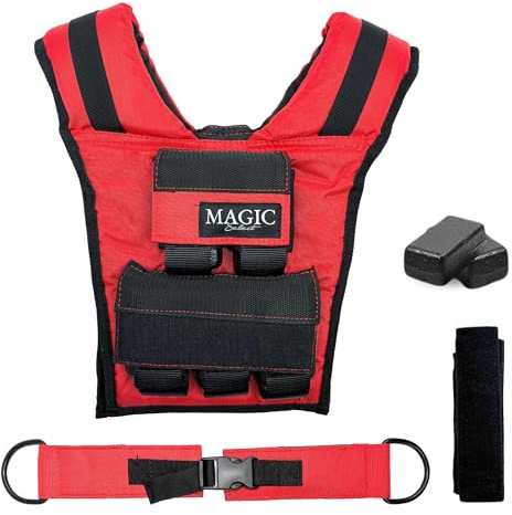 Gilet Lesté pour l'Entraînement. Gilet d'Entraînement Lesté. Poids Réglable 20kg avec Poids Inclus. Réglable et Compact pour l'Entraînement en Force, la Gym, le Crossfit, à Pied.