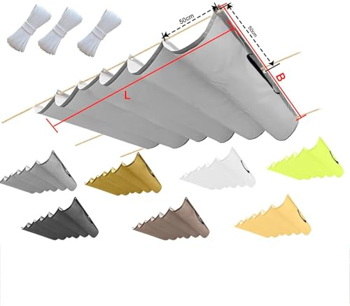 2025 Toldo Vela de Sombra Retráctil Impermeable,Red de Sombra,Vela de Sombra Exterior,Tela Oxford para Terraza, Jardín, Patio y Balcón, con Ojales y Cuerdas de Fijación (Grey,2x3M)