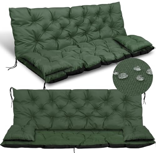 GARDEN KING ROYAL REST Grand Coussin 120x60x50 cm + 2 Coussins matelassés et imperméables pour Banc ou balançoire