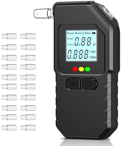 Yeerain Etilometro Portatile Certificato, Alcol Test con Display Digitale LCD, Doppio Sensore per Un'elevata Precisione, Etilometro Portatile Personale per Uso Domestico e Professionale