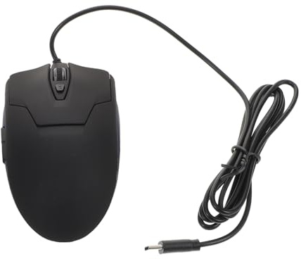 ROMISBABA Souris pour Ordinateur Portable de Jeu Filaire USB-c Noire avec 6 Boutons Ergonomiques, Connexion Stable et Réglages Dpi 800/1200/1600/2400 Adaptée Bureau et Tablette