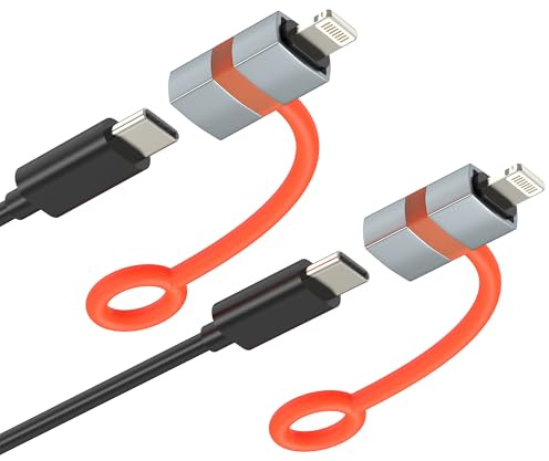 Adaptador USB C a Lightning (2 Unidades) Adaptador USB C Lightning para iPhone 14, 13, 12 Pro MAX, Cable para certificación MFi de Apple, iluminación Macho Tipo C Hembra, Adaptador de Carga para iPad
