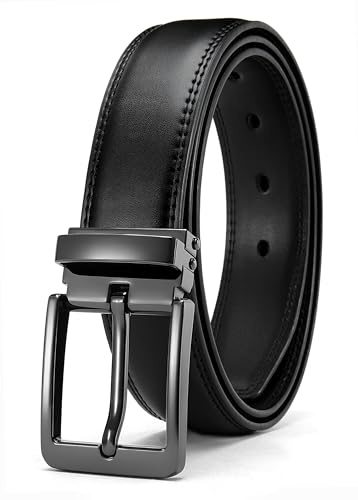 CHAOREN Leather Belts for Men - Mens Belts Leather 1 1/4 for Suits - Perfect for Dress Shoes with Removable Buckle