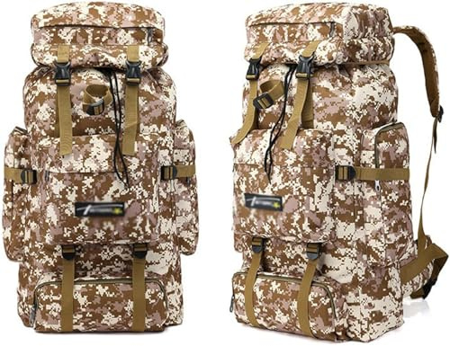 Mochila De Senderismo 70 L, Gran Capacidad Mochila Táctica Militar Resistente, Impermeable, Montañismo, Senderismo, Ejército,Mochila De Senderismo, Viaje,Deportes Al Aire Libre,Caza,Negocios D