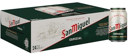 San Miguel Especial, Cerveza Lager Premium, Pack 24 Latas x 33cl