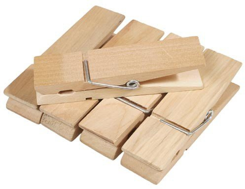 matches21 Große Wäscheklammern aus Holz Naturfarben 10 STK. Je 3x12 cm für Geschenkverpackungen Adventskalender etc.