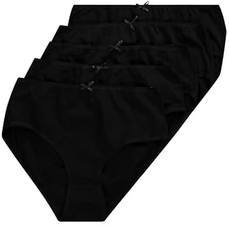 Ulla Popken Damen große Größen Übergrößen Plus Size Midislips, 5er-Pack, einfarbig schwarz 58+ 710201100-58+