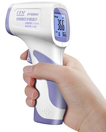 Termometro Auricolare a Infrarossi Fronte, DT-8806H Temperatura corpo/oggettok Adatto per bambino, bambini ed adulti