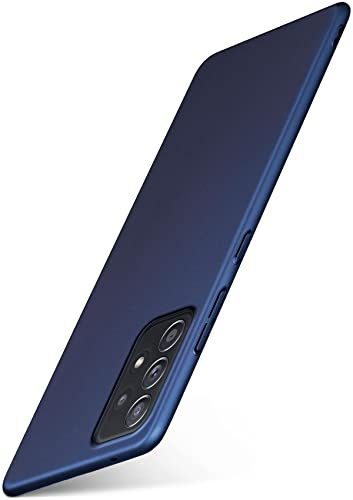 moex für Samsung Galaxy A52 / A52s 5G Hülle Ultra Dünn, Schutzhülle mit erhöhtem Kameraschutz, Slim Cover Hardcase Backcover, Dünnste Handyhülle Minimalistisch Alpha Case, Metallic Blau