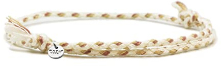 Nato Cuff - Geflochtenes Baumwollarmband - Handgefertigt in Frankreich - Edelstahlmedaille 316L - Herren Damen Verstellbares Juwel
