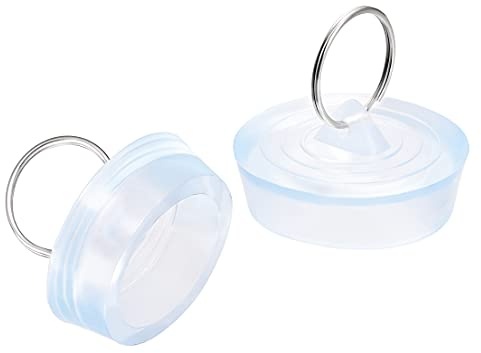 sourcing map 2 Stück Abflussstopfen - 42-44mm Waschbeckenstöpsel Gummi Stöpsel für Spülbecken, Spültisch Stopfen mit Haken Spültisch Stopfen für Badewanne, Küche, Bad