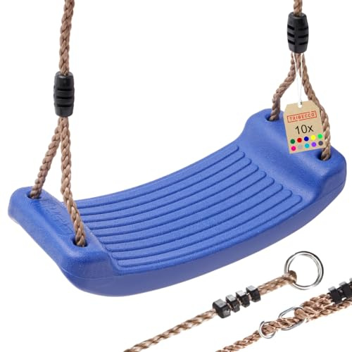 TRIBECCO Schaukel, Spielplatz, Sitz Anti-Rutsch, Kunststoff-Schaukel, Schaukelbrett (Blau)