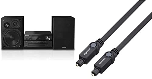 Panasonic SC-PMX92EG-K Sistema Hi-Fi Stereo, Audio High-Res, CD & Amazon Basics Cavo audio ottico digitale Toslink, 1 m