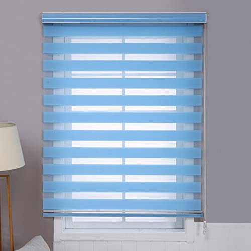 Seitenzugrollo Verdunklungsrollo 40x240cm Lichtreflektion Lichtundurchlässig Verdunkelungs Rollo Dachfenster Doppelrollo Klemmrollo für Fenster und Türen,Anpassbar, Blau