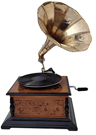Handmade Gramophone Collectable Sound Box Unique Wooden Antique Phonograph Look Win Up Record Player Beautiful Showpiece for Home Décor Item by BLACKPERLCRAFTS