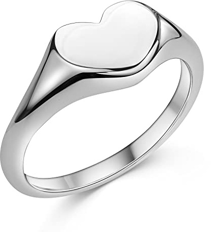 MATERIA by Matthias Wagner Herz Siegelring Damen Silber 925 moderne Ringe rhodiniert