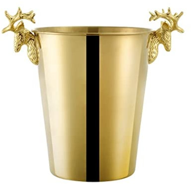 AVFORA Ice Bucket Bottle Cooler Champagne Bucket Ice Bucket Stainless Steel Ice Bucket Creative Decoration Suitable For Bar Beer Champagne Cooler Buckets for Parties (Color : Gold, Size : 3L)