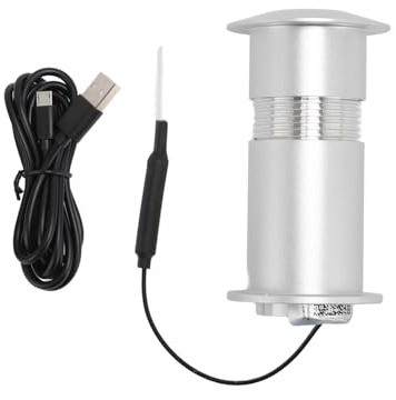 Cámara con Orificio para Ojo de Puerta para Control de Aplicación TUYA, Control Remoto Inalámbrico Inteligente para el Hogar, Cámara Electrónica con Visor de Puerta de (SILVER)