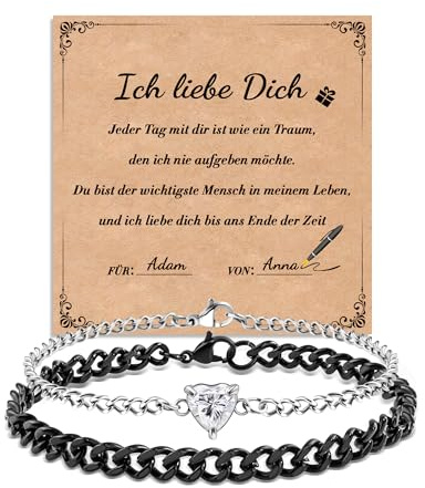 SUNSH Partner Geschenke für Beide, Partnerarmbänder für Meine Frau Freundin, Jahrestag Geschenk für Ihn, Geschenk für Freund Mann Ehemann,Weihnachten Valentinstag Geburtstag Jahrestag