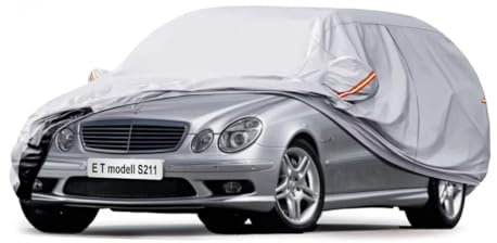 GUNHYI Auto Abdeckplane Wasserdicht Passend für E T Modell S211(2003-09) 6 Schichten Vollgarage Autoabdeckung Autoplane für Regen Sonne Staub Schutz，Mit Baumwollfutter und Reißverschluss ausgestattet