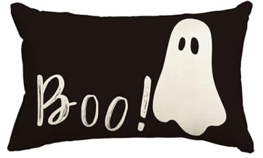 Artoid Mode Geist Boo Halloween 30x50 cm Kissenbezug | Saisonal Zierkissenbezug Cushion Cover Couch Wohnzimmer Deko