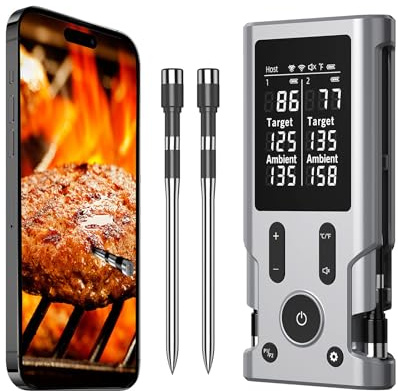 Wireless Meat Thermometer, 800Ft Bluetooth Thermometer for Turkey Beef Lamb, Meat Thermometer Digital Wireless for Rotisserie Sous Vide BBQ Oven Smoker Cooking Thermometer