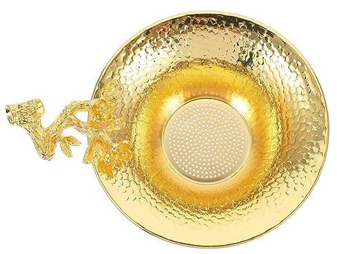 PHENOFICE 1pezzi Filtro per Tè in Rame di Colino da Tè Kung Fu Utensili per Domestico Imbuto per Infusore Design Fiore di Prugna Anti-scottatura e Perdita Uniforme
