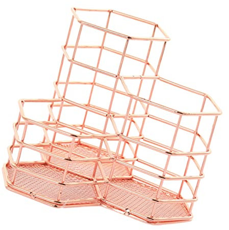 PLAFOPE Stiftebehälter Aus Multifunktionaler Schreibwaren-organizer Für Schreibtisch Aufbewahrungsbehälter Für Zuhause Zimmer Büro Roségold