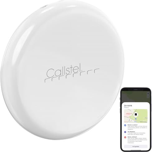 Callstel Schlüsselfinder App: Schlüssel- & Gegenstandsfinder, Apple-AirTag-komp., MFi, App, weiß (Gegenstand-Ortungsgerät, Locators, Gadget)