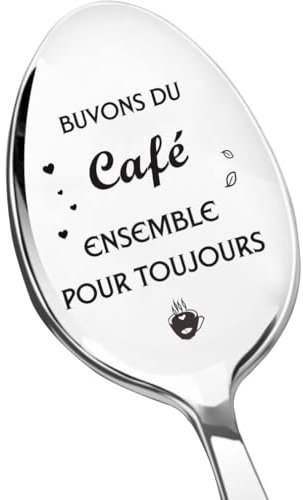 Cuillère à Thé en Acier Inoxydable Cuillère à Café, Cadeau pour Petit ami/Petite amie, Cadeau d'anniversaire Cadeau du Nouvel An Cadeau de Noël